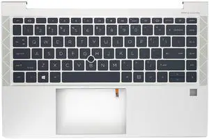 Jxjslp Replacement Upper Case Palmrest for HP Elitebook 840 G7 G8 845 G7 G8 745 G7 G8 Series Laptop Top Cover Backlit Keyboard Assembly US Layout M36312-001 Silver