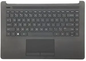 Replacement Upper Case Palmrest for HP 14-CM 14-CK 14T-CM 14Z-CM 14-dg 14q-cs 14q-cy Series Laptop Keyboard Assembly Top Cover Touchpad L23239-001 L48210-001 Jet Black