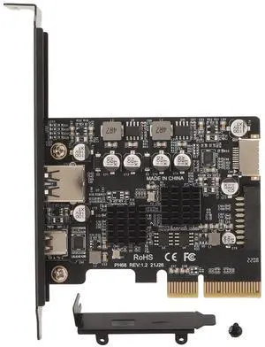 PCIe to USB 3.2 Gen 2 Card, 10Gbps PCI Express Expansion Card with USB Type A, Type C and Front Type E Ports, USB Type C PCI Express Card for Desktop Computer