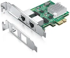 ipolex 2.5GBase-T PCI Express Network Adapter, with Realtek RTL8125BG Controller, Dual RJ-45 Port, PCIe 2.1 x1, Support Windows/Windows Server/Ubuntu/Centos/Debian/Linux/Vmware