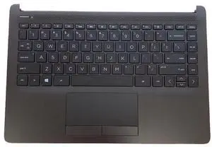 LTPRPTS Replacement Laptop Upper Case Palmrest Backlit Keyboard Touchpad Assembly Part for HP 14-CF 14Z-DK 14S-CF 14S-DK 14-DF L24817-001 Black