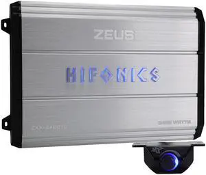 Hifonics Zeus ZXX 2400 Watt Max Class D Monoblock Car Audio Amplifier Amp with Bass Knob and Remote, Variable Crossovers, ZXX-2400.1D, Silver