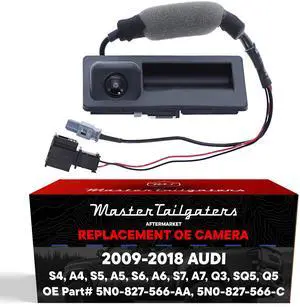 Master Tailgaters Replacement for Audi A4/S4 (09-16), A5/S5 (08-17), A6/S6 (12-15), A7/S7 (12-18), Q3 (15-18), Q5/SQ5 (09-17)+Hybrid (13-16) Backup Camera OE Part # 5N0-827-566-AA, 5N0-827-566-C