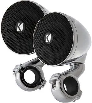 Kicker 47PSM32 PSM 3" Powersports Weather Proof Enclosed Mini System; Chrome; 2-Ohm