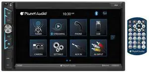 Planet Audio P9695B Car Stereo System - A-Link (Screen Mirroring), 6.95 Inch Double Din, Touchscreen, Bluetooth Audio and Calling Head Unit, AM/FM Radio Receiver, CD Player, USB, Hook Up To Amplifier