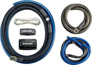 Kicker 46PKD1 PKD1 1/0AWG Dual Amplifier Power Kit - Power, Ground, Distribution Block, Remote Wire and Fuse Block.