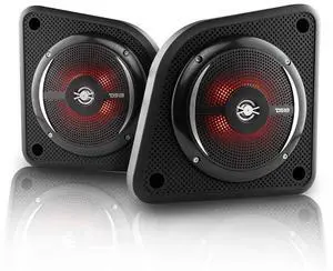 DS18 EN6SLIM/BK 6.5 2-Way Universal Slim Loaded Speaker Enclosure, Integrated RGB LED Lighting - for All Elements, UTV, ATV & Jeeps, Shallow Enclosure with Marine Water Resistant Speakers, Pair