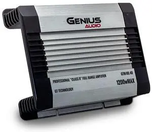 Genius GTM-80.4D 1200 Watts-MAX Compact Car Full Range Amplifier 4 Channel Class-D 2-Ohm Stable