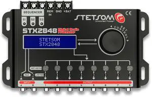 Stetsom STX 2848 DSP Crossover & Equalizer 8 Channel Full Digital Signal Processor (Sequencer) 2.8 Remote Relay