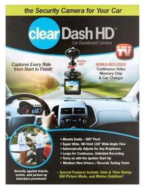 Tristr 81413-7 Clear Dash HD Car Dashboard Camera - Black Pack of 3