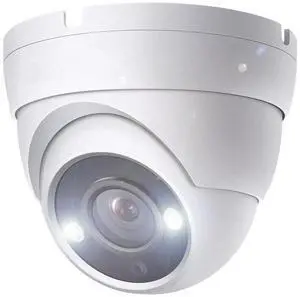 2MP HD Full Color Night Vision Dome TVI CCTV Surveillance Security Coax Camera with Visible White LED Lights, Compatible with Analog TVI CVI AHD DVR, 2.8mm Wide Angle, 65ft Night Vision, Outdoor