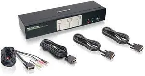 IOGEAR 2-Port Dual View Dual Link DVI KVMP Switch with Audio, w/Full Set of Cables (GCS1642 TAA Compliant)