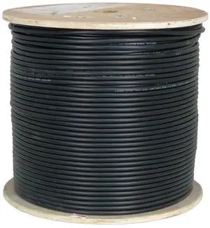 Vertical Cable CAT6A UV Rated Outdoor Bulk Cable 1,000ft. - Black
