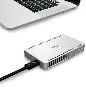 Archgon 960GB Thunderbolt 3 Certified Aluminum External NVMe M.2 SSD Portable PCIe Solid State Drive with Heatsink Max. Speed up to Read 1600MB/s Write 1100MB/s Model X70 (960GB, Silver)