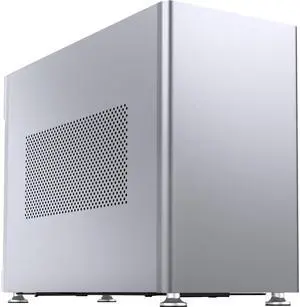 Jonsplus i100 Pro Mini-ITX Gaming Case, Sandblasted Silver Magnesium/Aluminum Alloy, Vented Metal Side Panels, Supports Custom Liquid Cooling, 360mm AIO, 166mm Air Cooler, 3-Slot GPU