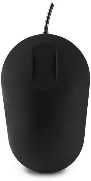 PUREKEYS Medical Mouse Touch Scroll USB-Cabled Black for Hospital, Dentist, Cleanroom, Laboratory and Industrial. Easy to Clean Hygienic Flat and Flexible Silicone
