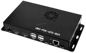 Mini-Computer PoE UPS Uninterruptible Power Supply Base Board Designed for Raspberry Pi Compute Module 4 with Gigabit Ethernet Dual HDMI Quad USB2.0 @XYGStudy (CM4-POE-UPS-BOX)