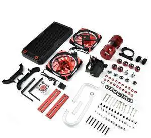 18 Way Liquid CPU Cooler with G1/4 Block Pump for CPU/GPU High Performance Water Cooling Kit for PC Quiet Operation and Efficient Cooling