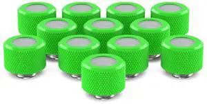 PrimoChill 14mm OD Rigid SX Fitting - 12 Pack - UV Green