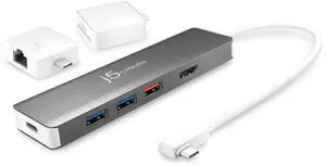 j5create 9 in 1 USB-C Hub-SuperSpeed+Gen 2 Type C Adapter w/Ethernet, microSD/SD 4.0, 4K HDMI, USB-C 3.1 Gen2 Port, PD 100W for MacBook Pro/Air, XPS, Chromebook & Other USB C Windows Laptops (JCD375)