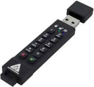 Apricorn 16GB Aegis Secure Key 3Z 256-bit AES XTS Hardware Encrypted FIPS 140-2 Level 3 Validated Secure USB 3.0 Flash Drive (ASK3Z-16GB), Black
