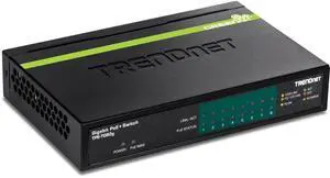 TRENDnet 8-Port GREENnet Gigabit PoE+ Switch, Supports + Devices, 61W Budget, 16Gbps Switching Capacity, Data & Power Via Ethernet to Access Points & IP Cameras, Black, TPE-TG82G