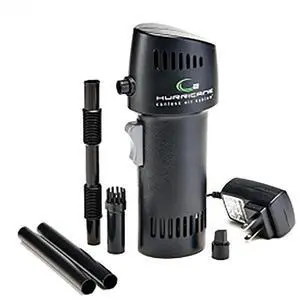 Canless Air O2 Industrial Hurricane Compressed Air Duster | Cordless, Rechargeable Air Blower for Cleaning Keyboards, Computers, 5 Attachments - Black