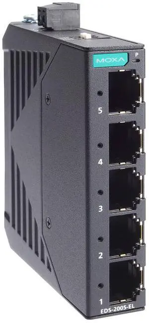 MOXA EDS-2005-EL 5-Port Entry-Level Unmanaged Switch, 5 Fast TP Ports, -10 to 60°C