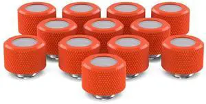 PrimoChill 14mm OD Rigid SX Fitting - 12 Pack - UV Orange