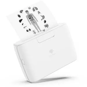 M04S Bluetooth Portable Printer- 4 inch Thermal Label Printer Bluetooth Photo Sticker Maker Machine Mini Printer Compatible with iOS & Android for Document, Study Notes, Sticker, Label, Journal, White