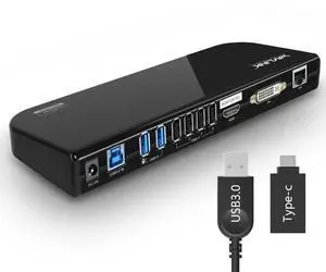 WAVLINK USB Laptop Docking Station Dual Monitors, DisplayLink Computer Dock for M1 M2 Mac and Windows, ChromeOS, Ubuntu 20.04/22.04 (HDMI & HDMI/DVI/VGA, 6xUSB Ports, LAN, Audio)
