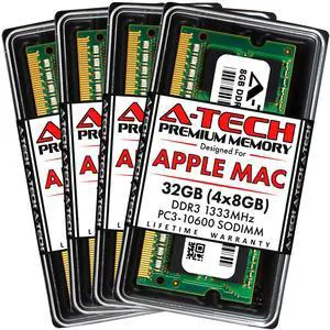 A-Tech 32GB (4x8GB) RAM for Apple iMac (Mid 2010 27 inch 4-Core, Mid 2011 21.5/27 inch) | DDR3 1333MHz PC3-10600 204-Pin SODIMM Memory Upgrade Kit