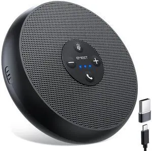 EMEET USB Speakerphone, M1A Zoom Certified AI Mics 360°Voice Pickup USB Type C-A Plug&Play Computer Speakers with Microphone, Fast Mute Noise Reduction Echo Cancellation for 5-8 People for Zoom Teams