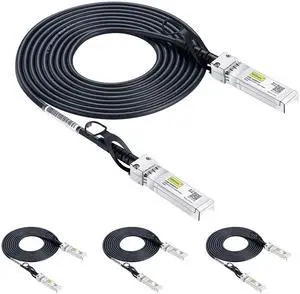 10Gtek 10G SFP+ DAC Cable - 10GBASE-CU Passive Direct Attach Copper Twinax SFP Cable for Cisco SFP-H10GB-CU3M, Meraki MA-CBL-TA-3M, Ubiquiti UniFi, Netgear, Fortinet, 3-Meter(10ft), 4-Pack