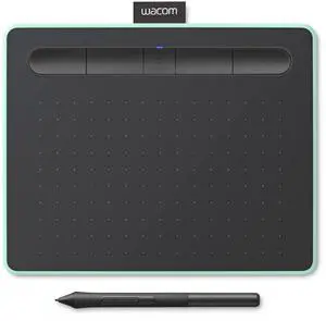 Wacom Intuos Small Bluetooth Graphics Drawing Tablet, Portable for Teachers, Students and Creators, 4 Customizable ExpressKeys, Compatible with Chromebook Mac OS Android and Windows - Pistachio