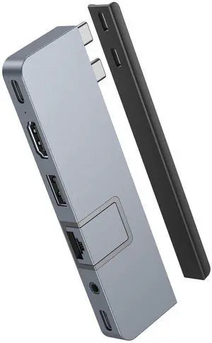 Hyper Drive Duo PRO 7in2 USB C Hub Multiport Adapter, MacBook/iPad/PC/Chromebook, HDMI USB C Hub 4K 60Hz HDR Support, Gigabit Ethernet, USB4/Thunderbolt 4, 10Gbps, MicroSD