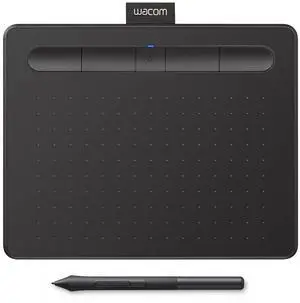 Wacom Intuos Small Bluetooth Graphics Drawing Tablet, 4 Customizable ExpressKeys, Portable for Teachers, Students and Creators, Compatible with Chromebook Mac OS Android and Windows - Black