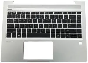 LTPRPTS Replacement Laptop Upper Case Palmrest Non-Backlit Keyboard Assembly Part for HP ProBook 440 G6 G7 PB 445R G6 K12 PB 445 G6 L44589-001 L65225-001 Sliver