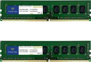 Timetec Hynix IC 16GB KIT(2x8GB) DDR4 2400MHz PC4-19200 Unbuffered ECC 1.2V CL17 1Rx8 Single Rank 288 Pin UDIMM Server Memory RAM Module Upgrade