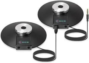 ECS WordForum 3.5mm TRRS 4 Pole and (1) WordForm 3.5mm TRS Stereo 360° Conference Microphone - Omnidirectional Recording for Meetings - Compatible with iPhone, Android, Microsoft Surface, Tablets.