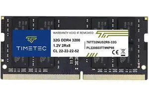 Timetec 32GB DDR4 3200MHz PC4-25600 Non-ECC Unbuffered 1.2V CL22 2Rx8 Dual Rank 260 Pin SODIMM Compatible with AMD and Intel Gaming Laptop Notebook PC Computer Memory RAM Module Upgrade (32GB)