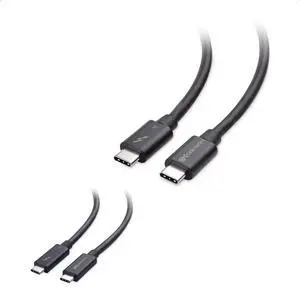 Cable Matters [Intel Certified] 40Gbps Active Thunderbolt 4 Cable with 100W Charging and 8K Video & [Intel Certified] 40Gbps Thunderbolt 4 Cable 3.3ft with 8K Video and 100W Charging