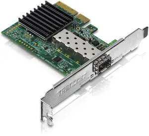 TRENDnet 10 Gigabit PCIe SFP+ Network Adapter, Convert A PCIe Slot Into A 10G SFP+ Slot, Supports 802.1Q, Standard & Low-Profile Brackets Included,Compatible with Windows & Linux, Black,TEG-10GECSFP