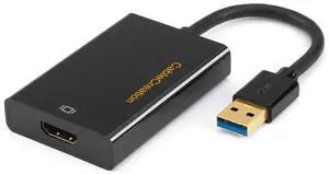CableCreation USB 3.0 to HDMI Adapter with DisplayLink, USB External Display Graphics Adapter Compatible with Windows 11,10 and macOS, Black