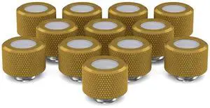 PrimoChill 14mm OD Rigid SX Fitting - 12 Pack - Gold