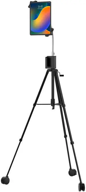 Tablet Mobile Tripod Stand  CTA Mobile Tripod Floor Stand for iPad 10th Gen 10.9-inch & 7-13-inch Tablets - Black (PAD-TRP)