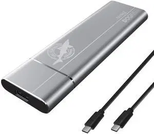 Dogfish Portable External SSD 512GB up to 2400MB/s 3D NAND NVMe Pcie M.2 Aluminum USB 3.1 Type C Ultralight Solid State Drives for Mac, Desktop, PC, Laptop