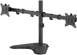 SIIG Articulated Freestanding Dual Monitor Desk Stand - 13"-32" - Max Load 19.8 lbs - 75x75mm/100x100mm(CE-MT1U12-S1)