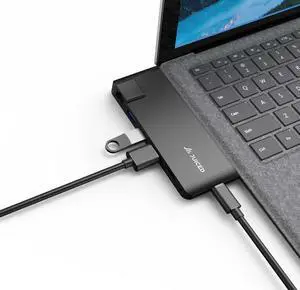 ImpactHUB - Surface Laptop 5 | 4 | 3 | GO - Multiport Utility Adapter - 3X USB-A 10Gbps Ports | 4K HDMI | 4K USB-C Display Alt Mode | AUX/MIC | Gigabit Ethernet Adapter 10/100/1000