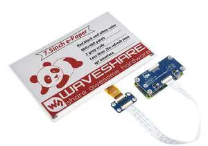 Waveshare 7.5inch E-Paper E-Ink Display HAT Compatible with Raspberry Pi 5/4B/3B/Zero/Zero W/Zero 2W/Pico/Pico W/Pico WH, 800×480 Pixels Red/Black/White Three-Color SPI Interface